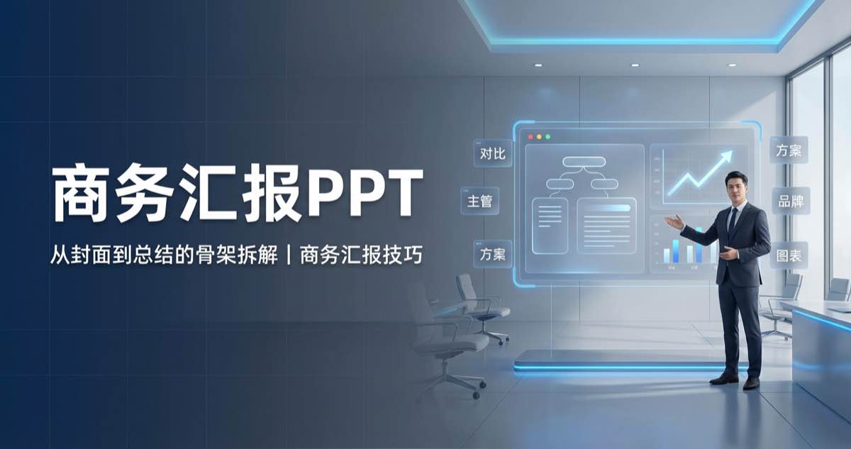 商务汇报PPT一般包含哪些内容?从封面到总结的骨架拆解|商务汇报技巧 商务汇报PPT一般包含哪些内容?从封面到总结的骨架拆解|商务汇报技巧