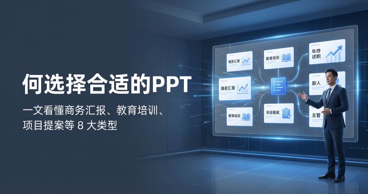 如何选择合适的PPT分类?一文看懂商务汇报、教育培训、项目提案等 8 大类型 如何选择合适的PPT分类?一文看懂商务汇报、教育培训、项目提案等 8 大类型