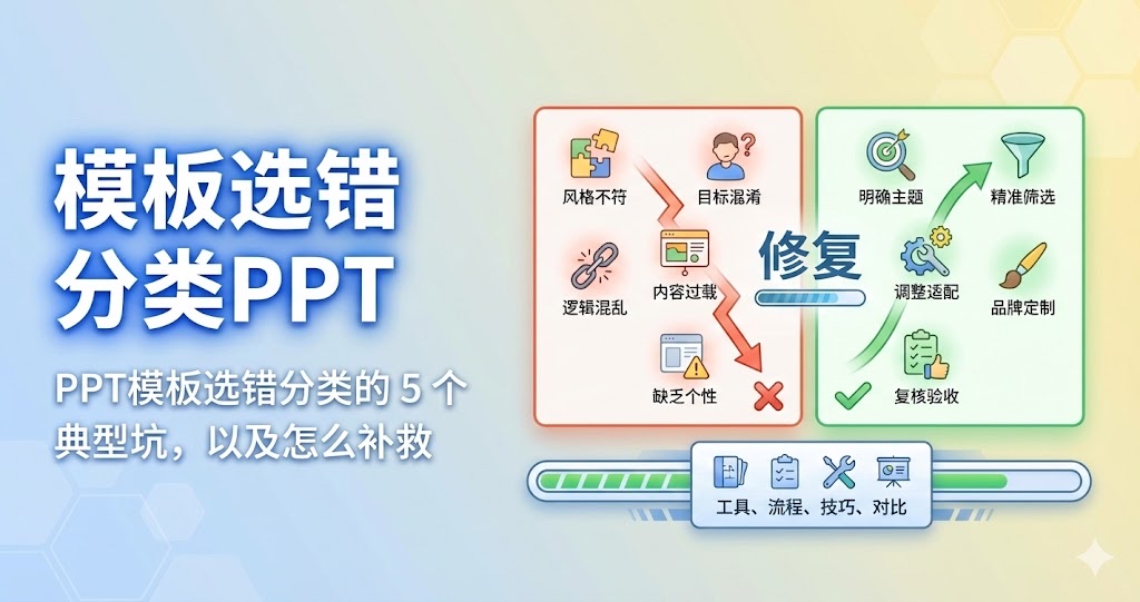 PPT模板选错分类的 5 个典型坑,以及怎么补救 PPT模板选错分类的 5 个典型坑,以及怎么补救