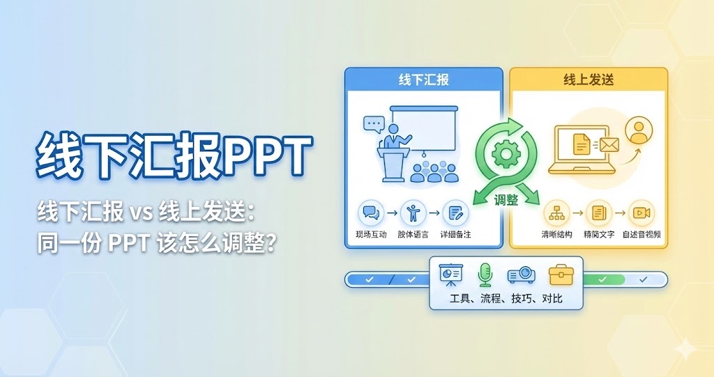 线下汇报 vs 线上发送:同一份 PPT 该怎么调整? 线下汇报 vs 线上发送:同一份 PPT 该怎么调整?