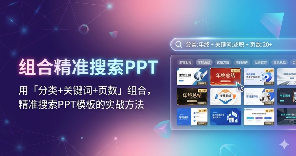 用「分类+关键词+页数」组合,精准搜索PPT模板的实战方法 用「分类+关键词+页数」组合,精准搜索PPT模板的实战方法