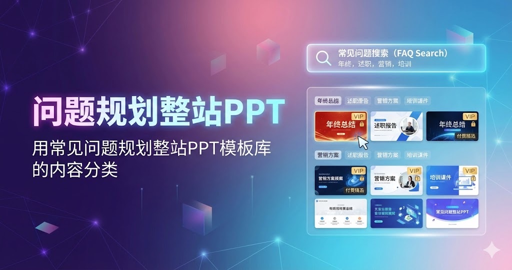 用常见问题规划整站PPT模板库的内容分类 用常见问题规划整站PPT模板库的内容分类