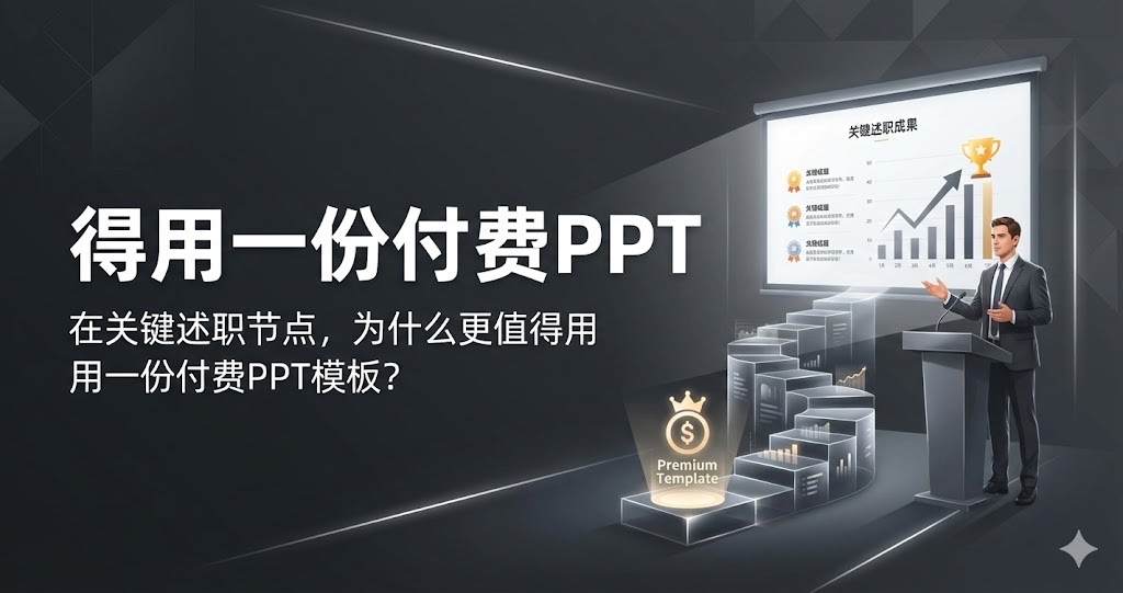 在关键述职节点,为什么更值得用一份付费PPT模板? 在关键述职节点,为什么更值得用一份付费PPT模板?