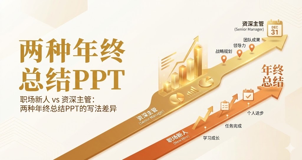 职场新人 vs 资深主管:两种年终总结PPT的写法差异 职场新人 vs 资深主管:两种年终总结PPT的写法差异